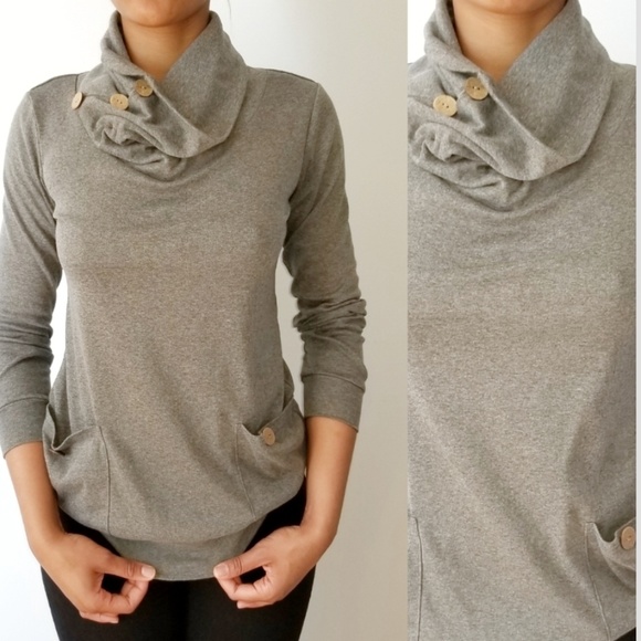 Grey Cowl Neck Tunic Top - Picture 1 of 1